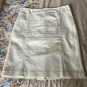 Club Monaco white midi lining  faux leather skirt